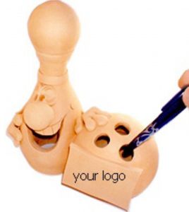 Керамическая фигурка ручкодержатель-шар и кегля 20см
